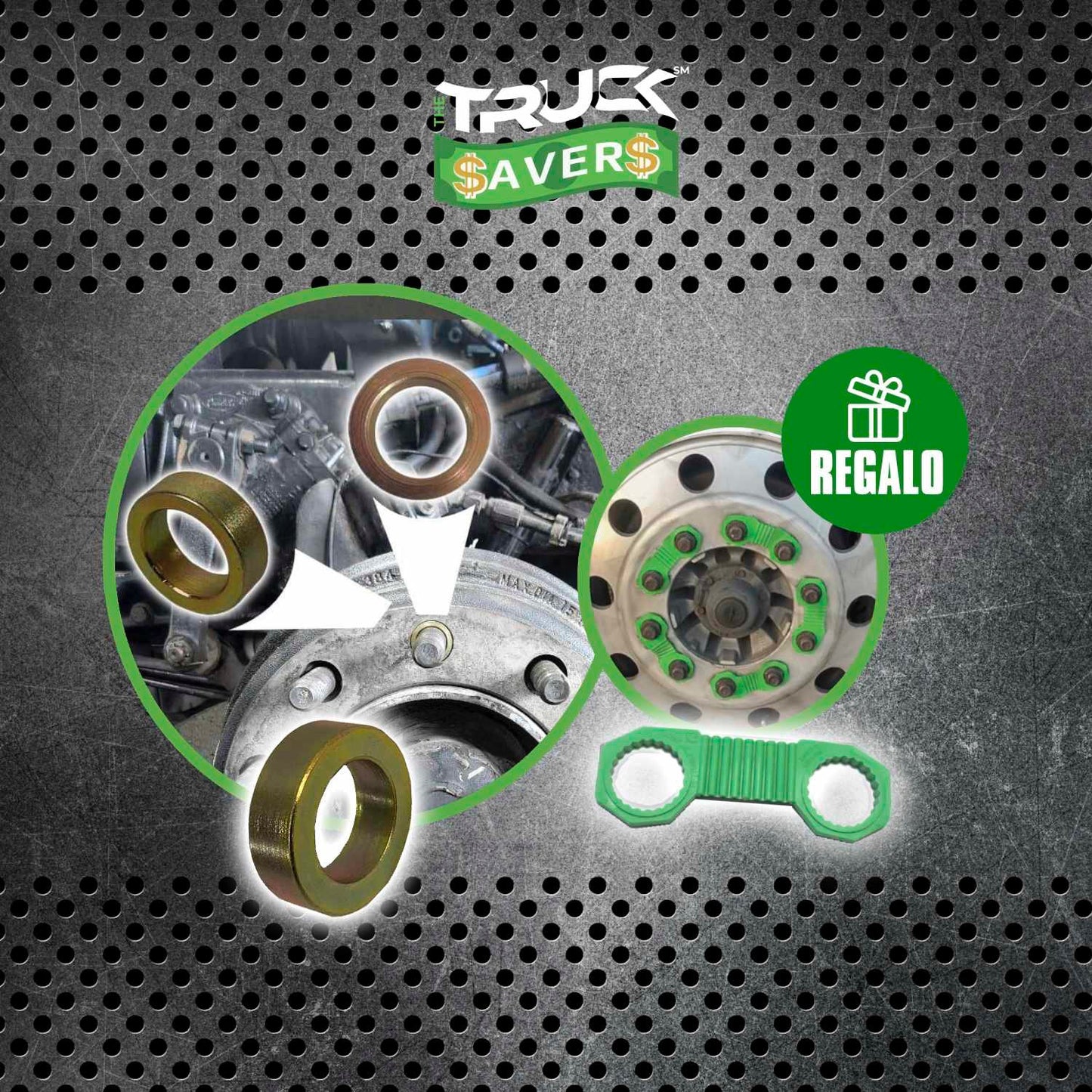 Kit VibraSavers Centering Brake Drums - Whole Truck (12 pcs) + (5 pcs) Tuercasavers FREE