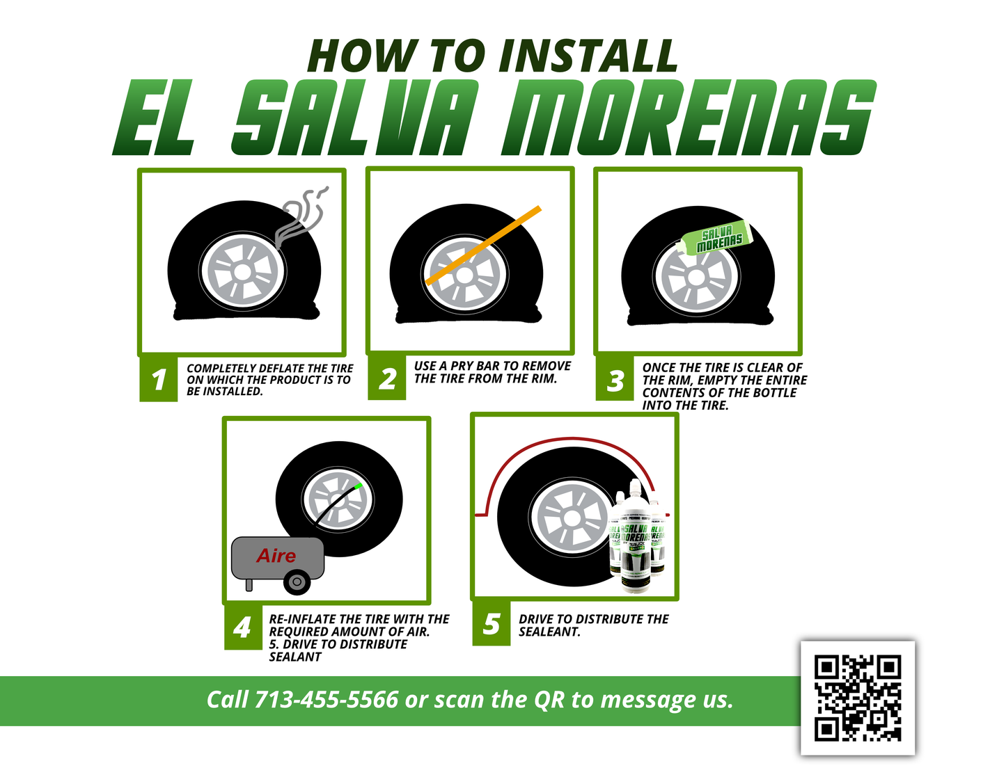 Buy 3, Get 1 Free - Salva Morenas Instant Repair for Flat Tires - (200 OZ)