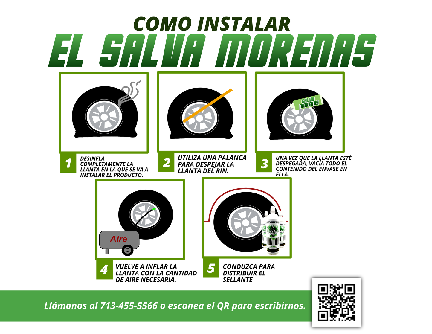 Buy 3, Get 1 Free - Salva Morenas Instant Repair for Flat Tires - (200 OZ)