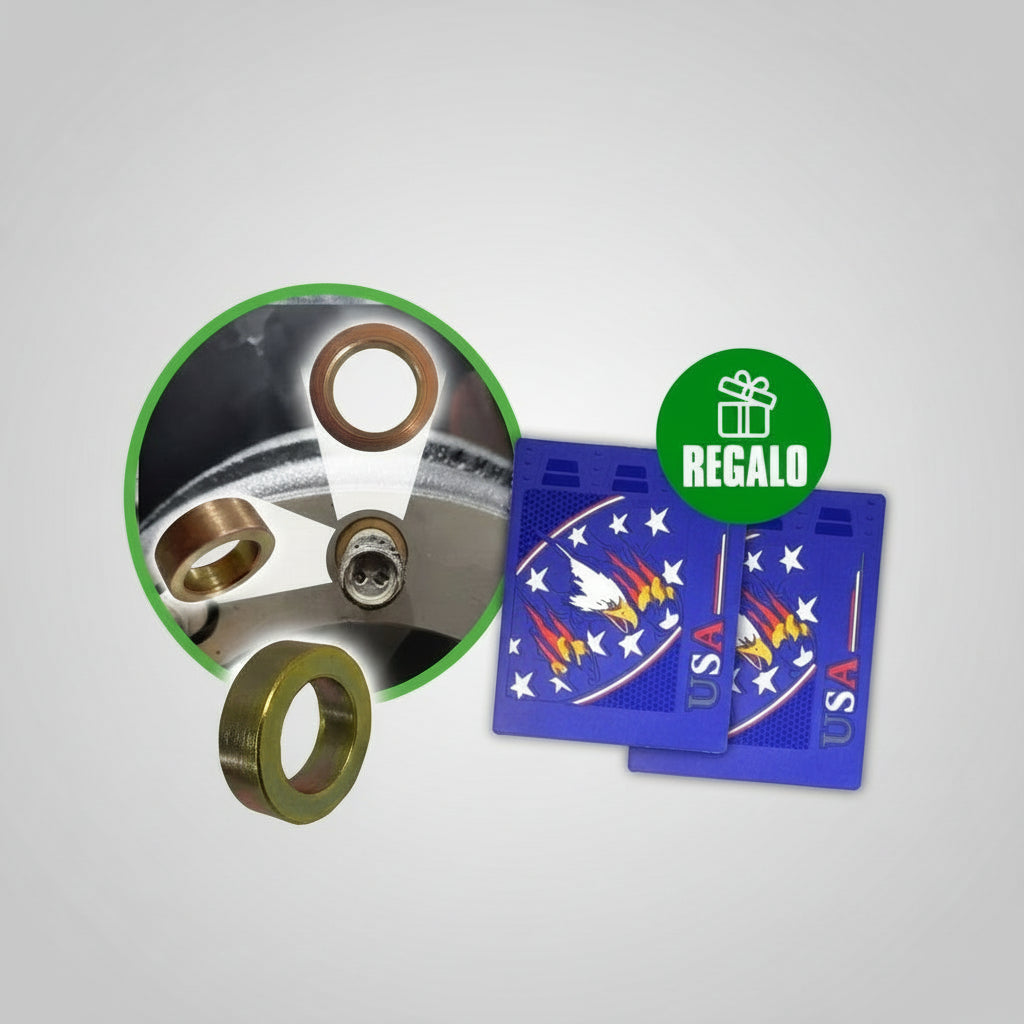 (1 Pair) Mud flaps FREE  + Kit VibraSavers Centering Brake Drums and Slevee Centering - Whole Truck (12 pcs)